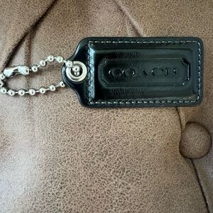 Coach Glossy Black Patent Leather Hangtag